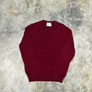 Vintage Burgundy V-Neck Cashmere Sweater Lyle & Scott x Bonney & Gordon